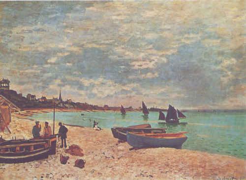 Claude Monet Beach at Sainte-Adresse oil painting image